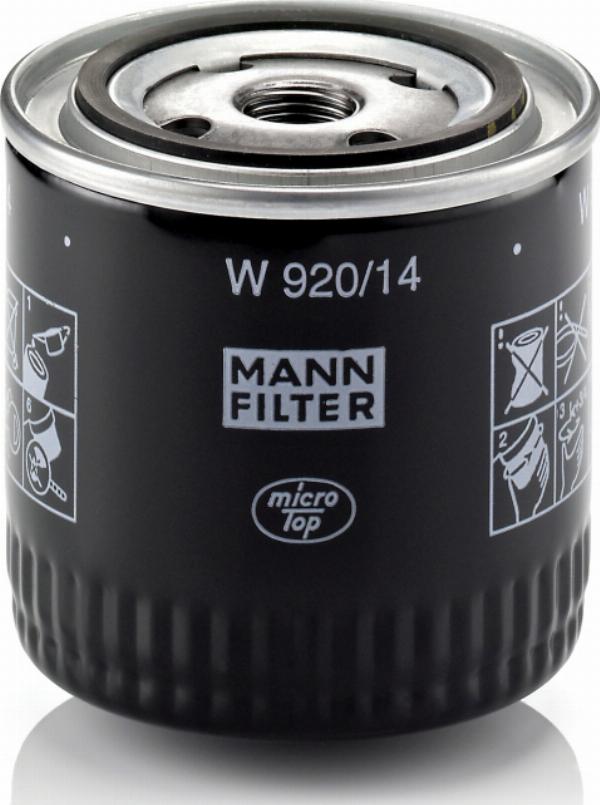 Mann-Filter W 920/14 - Масляний фільтр autocars.com.ua