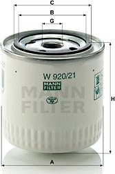 Mann-Filter W 920/21 - Масляный фильтр autodnr.net