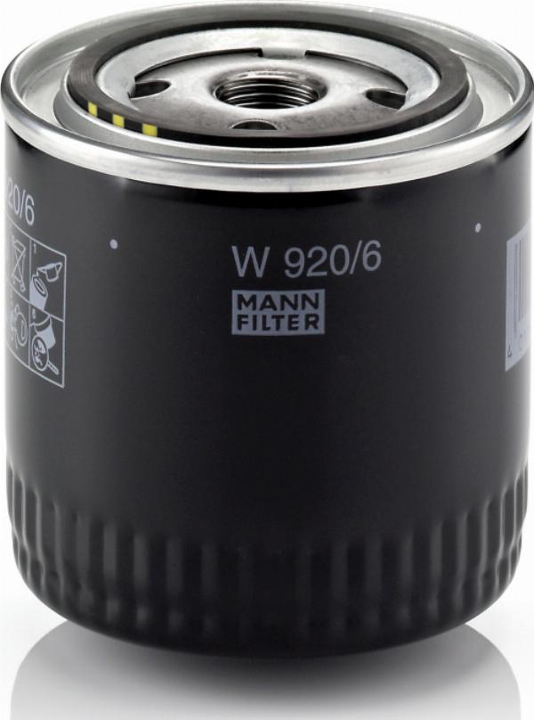 Mann-Filter W 920/6 - Масляний фільтр autocars.com.ua