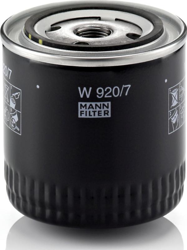 Mann-Filter W 920/7 y - Масляний фільтр autocars.com.ua