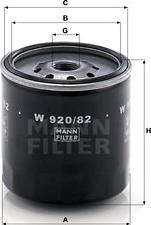 Mann-Filter W 920/82 - Масляный фильтр avtokuzovplus.com.ua