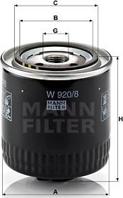 Mann-Filter W 920/8 - Масляный фильтр autodnr.net