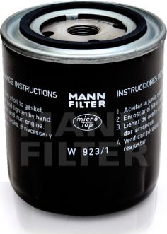 Mann-Filter W 923/1 - Масляний фільтр autocars.com.ua