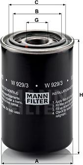 Mann-Filter W 929/3 - Масляный фильтр autodnr.net