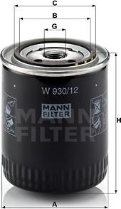 Mann-Filter W 930/12 - Масляный фильтр autodnr.net