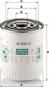 Mann-Filter W 930/13 - Масляний фільтр autocars.com.ua