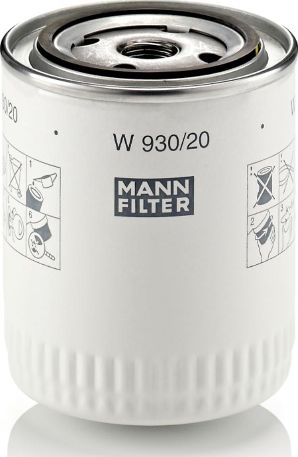 Mann-Filter W 930/20 - Масляний фільтр autocars.com.ua