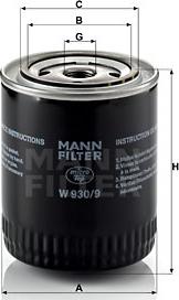Mann-Filter W 930/9 - Масляный фильтр autodnr.net