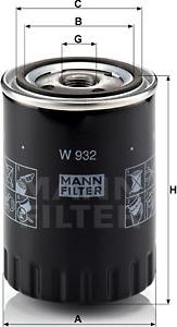 Mann-Filter W 932 - Масляний фільтр autocars.com.ua