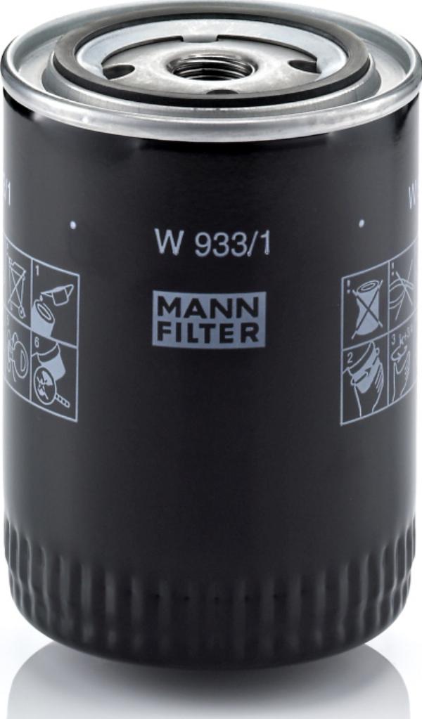 Mann-Filter W 933/1 - Масляний фільтр autocars.com.ua