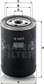 Mann-Filter W 936/4 - Масляный фильтр avtokuzovplus.com.ua