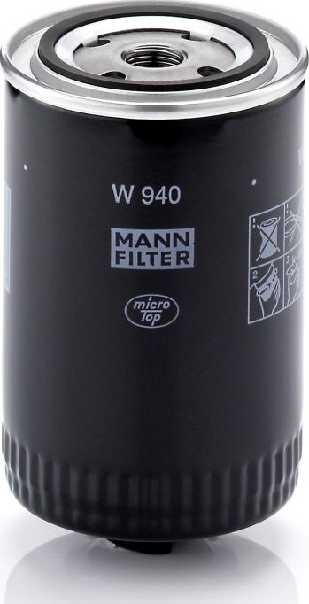 Mann-Filter W 940 - Масляний фільтр autocars.com.ua
