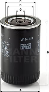Mann-Filter W 940/19 - Масляный фильтр avtokuzovplus.com.ua