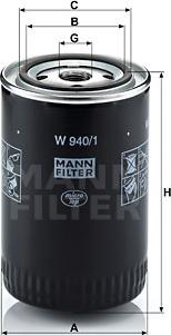 Mann-Filter W 940/1 - Масляный фильтр autodnr.net
