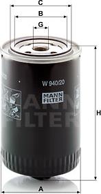 Mann-Filter W 940/20 - Масляный фильтр autodnr.net