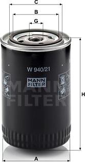 Mann-Filter W 940/21 - W940-21     MANN Фільтр масла autocars.com.ua