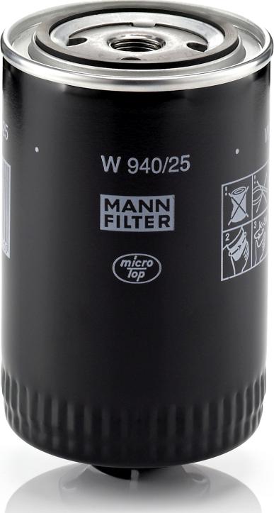 Mann-Filter W 940/25 - Масляний фільтр autocars.com.ua