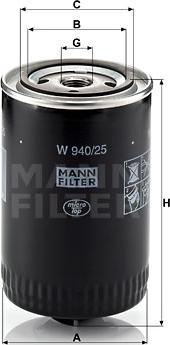 Mann-Filter W 940/25 (10) - Масляный фильтр avtokuzovplus.com.ua