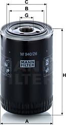 Mann-Filter W 940/26 - Масляный фильтр autodnr.net