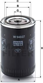 Mann-Filter W 940/27 - Масляный фильтр autodnr.net
