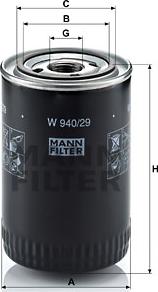 Mann-Filter W 940/29 - Масляный фильтр autodnr.net