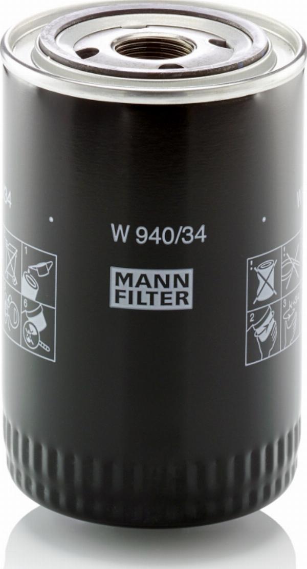 Mann-Filter W 940/34 - Масляний фільтр autocars.com.ua