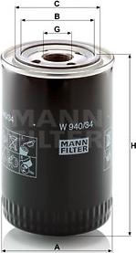 Mann-Filter W 940/34 - Масляный фильтр avtokuzovplus.com.ua