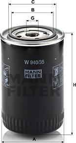 Mann-Filter W 940/35 - Масляний фiльтр autocars.com.ua