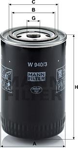 Mann-Filter W 940/3 - Масляний фільтр autocars.com.ua