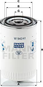 Mann-Filter W 940/41 - Фільтр, Гідравлічна система приводу робочого устаткування autocars.com.ua