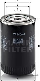 Mann-Filter W 940/44 - Масляный фильтр avtokuzovplus.com.ua