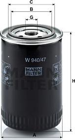 Mann-Filter W 940/47 - Масляный фильтр avtokuzovplus.com.ua