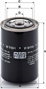 Mann-Filter W 940/4 - Масляный фильтр autodnr.net
