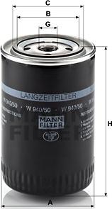 Mann-Filter W 940/50 - Масляный фильтр autodnr.net