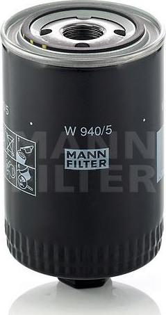 Mann-Filter W 940/5 (10) - Масляний фільтр autocars.com.ua