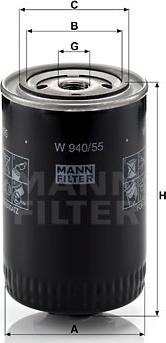 Mann-Filter W 940/55 - Масляный фильтр autodnr.net
