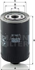 Mann-Filter W 940/5 - Масляный фильтр autodnr.net