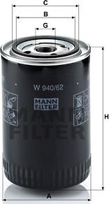 Mann-Filter W 940/62 - Масляний фільтр autocars.com.ua