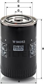 Mann-Filter W 940/63 - Масляний фільтр autocars.com.ua