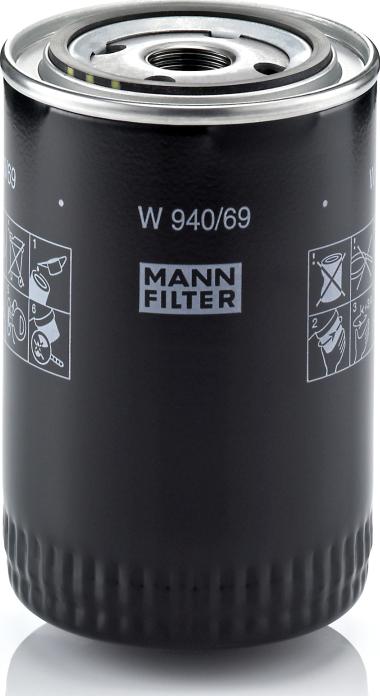 Mann-Filter W 940/69 - Масляний фільтр autocars.com.ua
