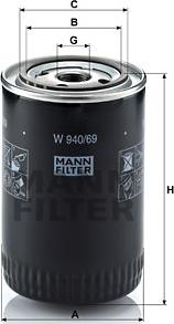 Mann-Filter W 940/69 - Масляний фільтр autocars.com.ua
