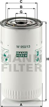 Mann-Filter W 950/13 - Масляный фильтр avtokuzovplus.com.ua