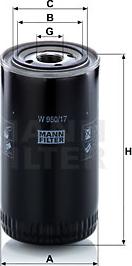 Mann-Filter W 950/17 - Масляний фільтр autocars.com.ua
