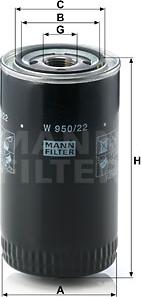 Mann-Filter W 950/22 - Масляний фільтр autocars.com.ua