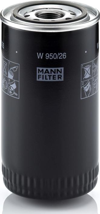 Mann-Filter W 950/26 - Масляний фільтр autocars.com.ua