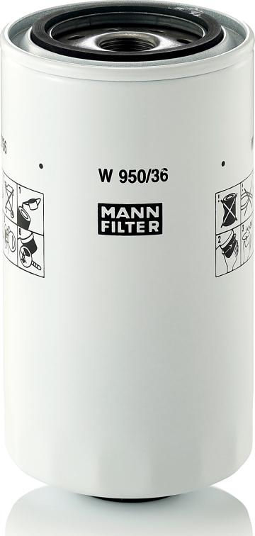 Mann-Filter W 950/36 - Масляний фільтр autocars.com.ua