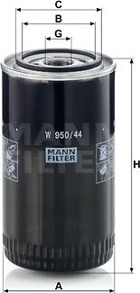 Mann-Filter W 950/44 - Масляний фільтр autocars.com.ua