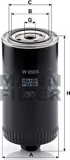 Mann-Filter W 950/4 - Масляний фільтр autocars.com.ua