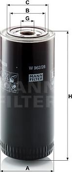 Mann-Filter W 962/28 - Масляный фильтр autodnr.net