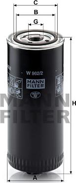 Mann-Filter W 962/2 - Масляный фильтр autodnr.net